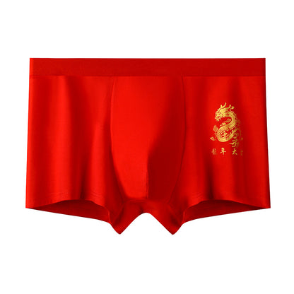 Plus Size Red Spring Festival Boxer Briefs(3 Packs)