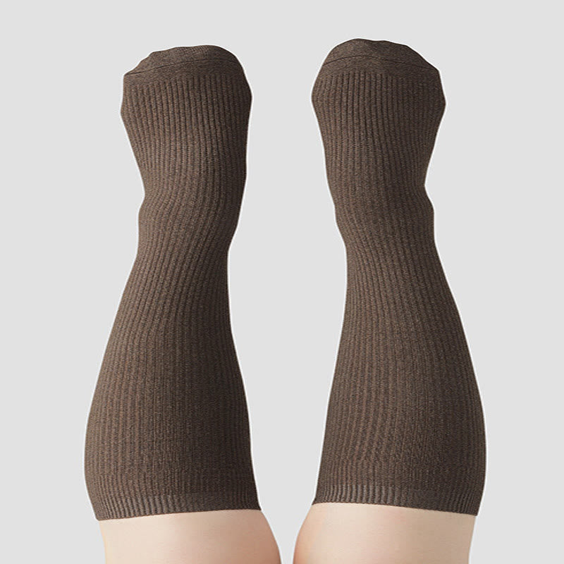 Plus Size Solid Color Warm Knee High Socks(2 Pairs)