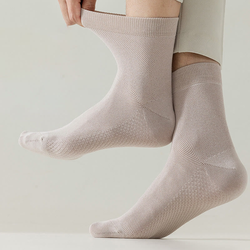 Plus Size Cotton Mesh Quarter Socks(5 Pairs)