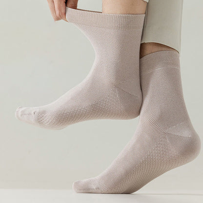 Plus Size Cotton Mesh Quarter Socks(5 Pairs)