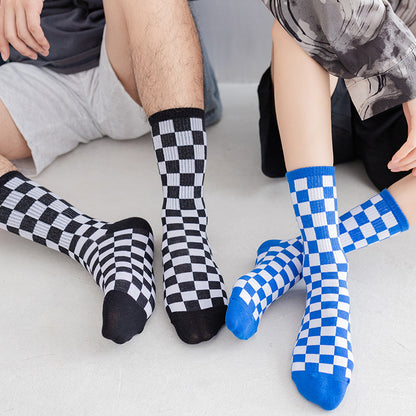 Plus Size Checkerboard Quarter Socks(6 Pairs)