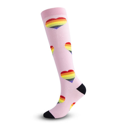 Rainbow Heart Compression Socks(3 Pairs)