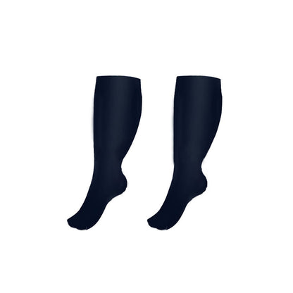 Plus Size Solid Color Compression Socks(3 Pairs)