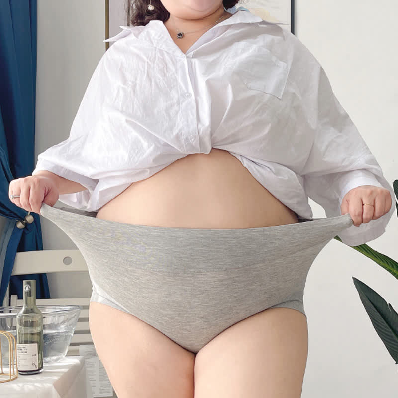 Plus Size High-Waisted Breathable Panty(3 Pairs)