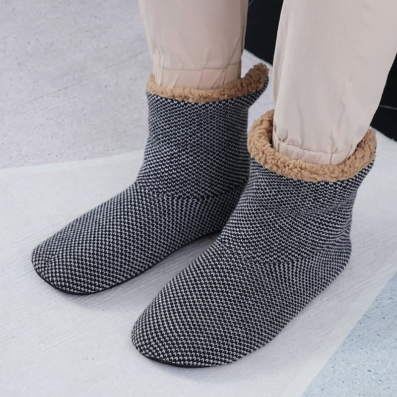 Plus Size Non Slip Fleece Slipper Socks(2 Pairs)