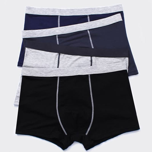 Plus Size Solid Color Fly Boxer Briefs(6 Packs)
