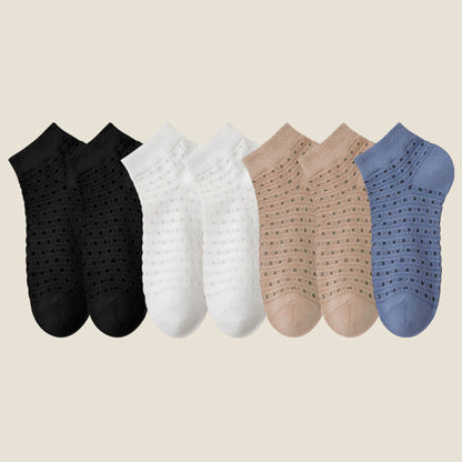 Plus Size Hollow Mesh Ankle Socks(7 Pairs)