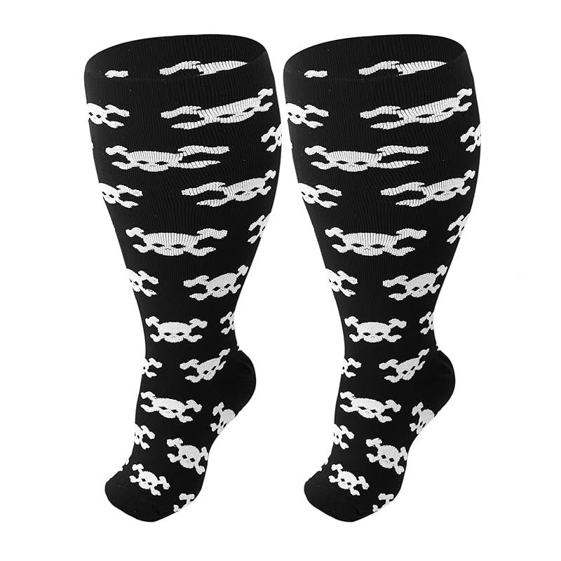 Plus Size Breathable Skull Compression Socks(3 Pairs) – plusock
