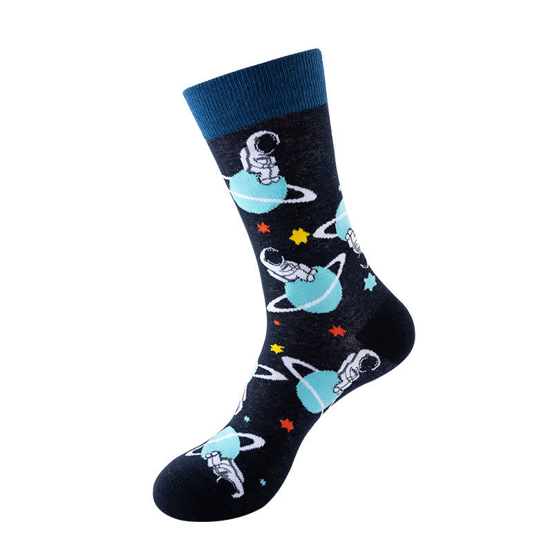 Plus Size Rocket Pattern Crew Socks(5 Pairs)