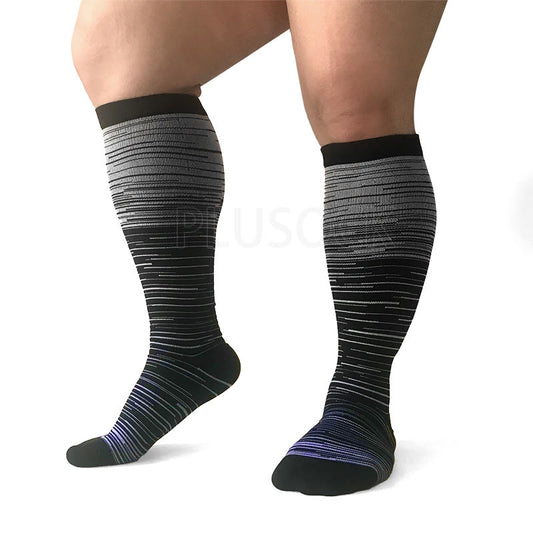 2XL-7XL Purple Filaments Plus Size Compression Socks(3 Pairs)