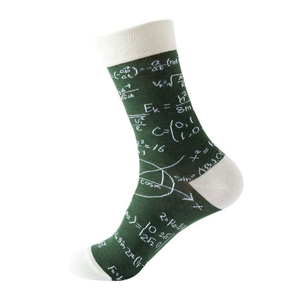 Plus Size Abstract Formula Crew Socks(5 Pairs)