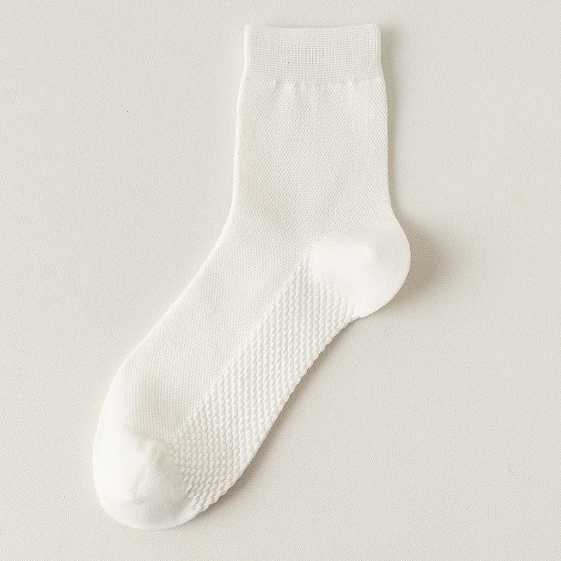 Plus Size Cotton Mesh Quarter Socks(5 Pairs)