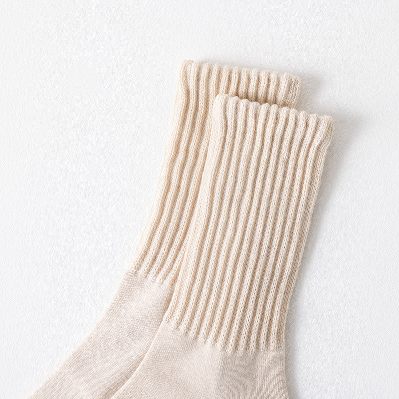 Plus Size Solid Color Stripes Quarter Socks(5 Pairs)