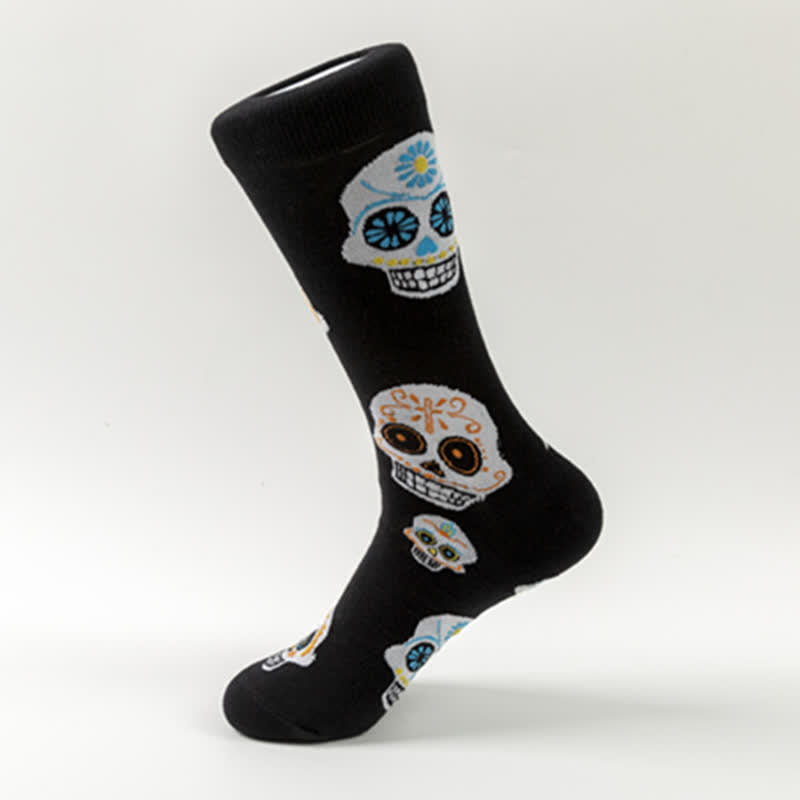 Plus Size Halloween Holiday Cotton Crew Socks(4 Pairs)