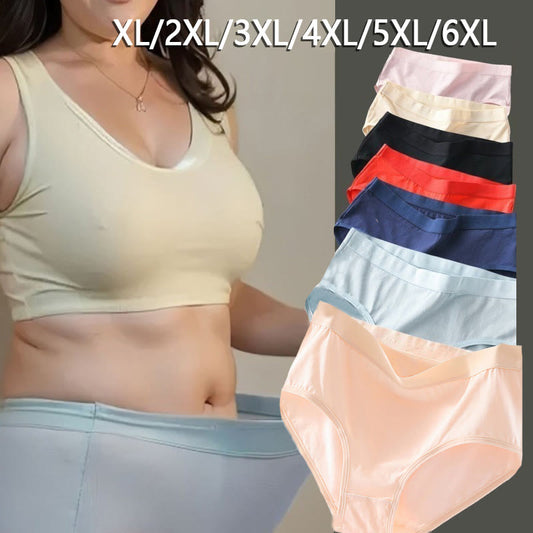 Plus Size Simple High Waisted Strentch Panty(4 Packs)