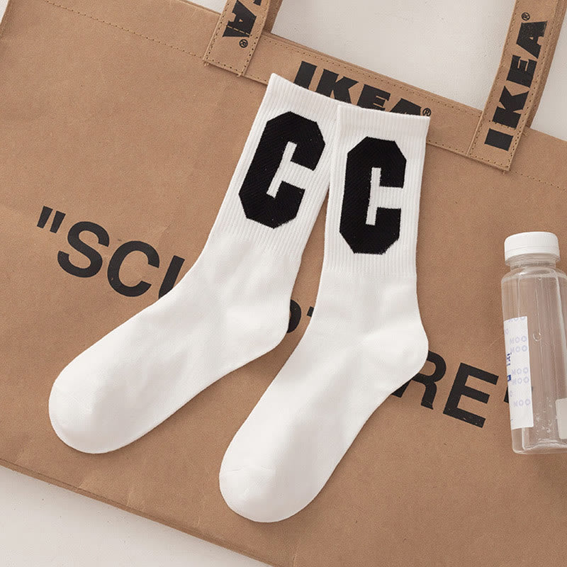 Letter C Crew Socks(6 Pairs)