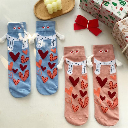 Plus Size Heart Magnetic Attraction Quarter Socks(2 Pairs)