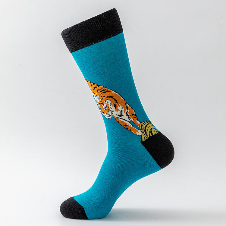 Plus Size Animal Prints Crew Socks(5 Pairs)