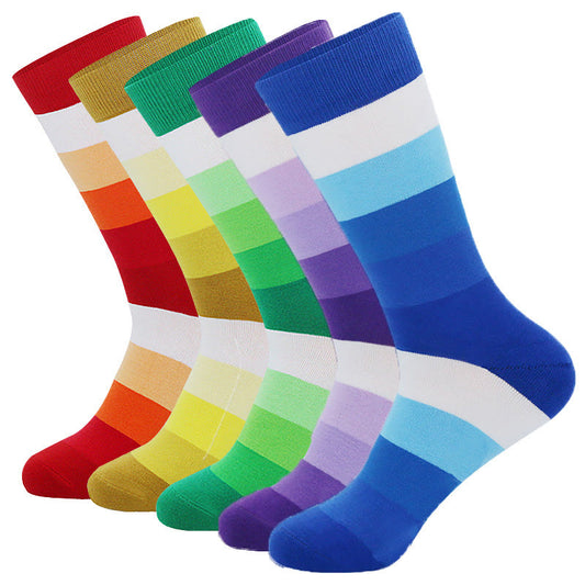 Bright Colorful Novelty Crew Socks(5 Pairs)