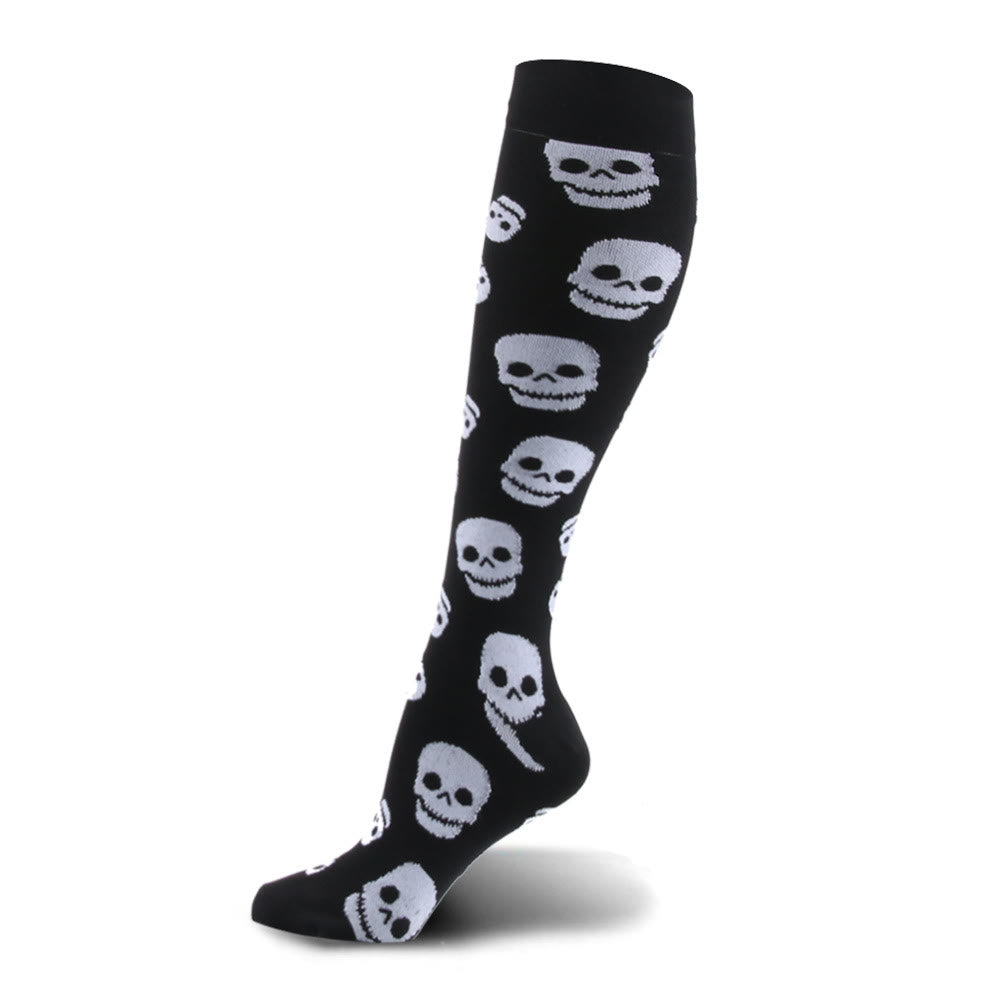 Gothic Skull Pattern Plus Size Compression Socks(3 Pairs) – plusock