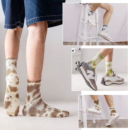 Plus Size Tie-dye Quarter Socks(5 Pairs)