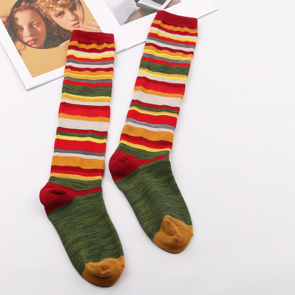 Christmas Colorful Knee High Socks(2 Pairs)