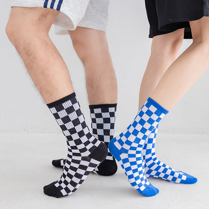 Plus Size Checkerboard Quarter Socks(6 Pairs)