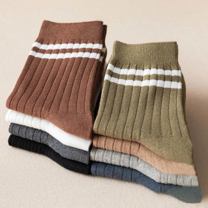 Plus Size Striped Soft Diebetic Quarter Socks(6 Pairs)