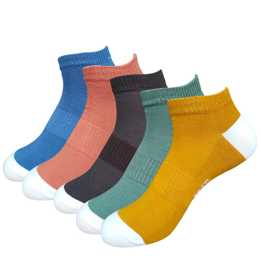Plus Size Letter Mesh Ankle Socks(5 Pairs)