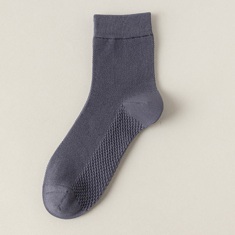 Plus Size Cotton Mesh Quarter Socks(5 Pairs)