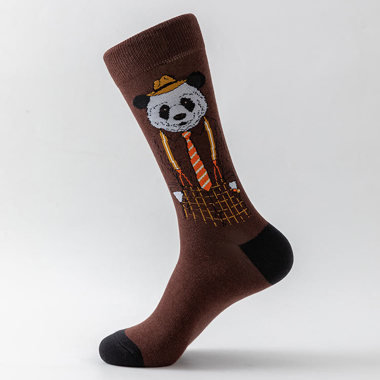 Plus Size Animal Prints Crew Socks(5 Pairs)