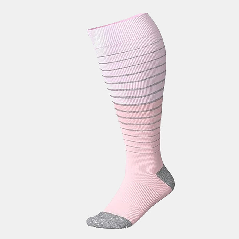 Plus Size Color Block Striped Compression Socks(3 Pairs)