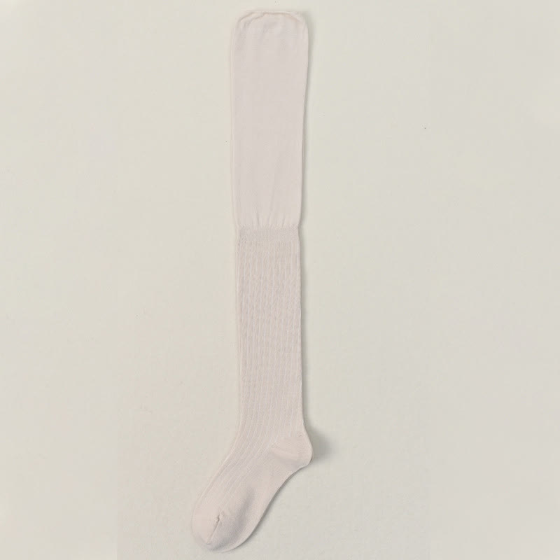 Solid Color Thigh High Socks(2 Pairs)