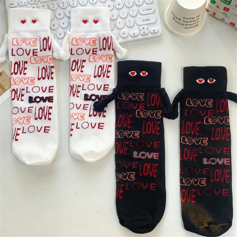 Plus Size Love Holding Hands Quarter Socks(2 Pairs)