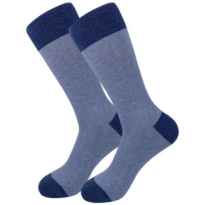 Plus Size Deep Blue Crew Socks(5 Pairs)